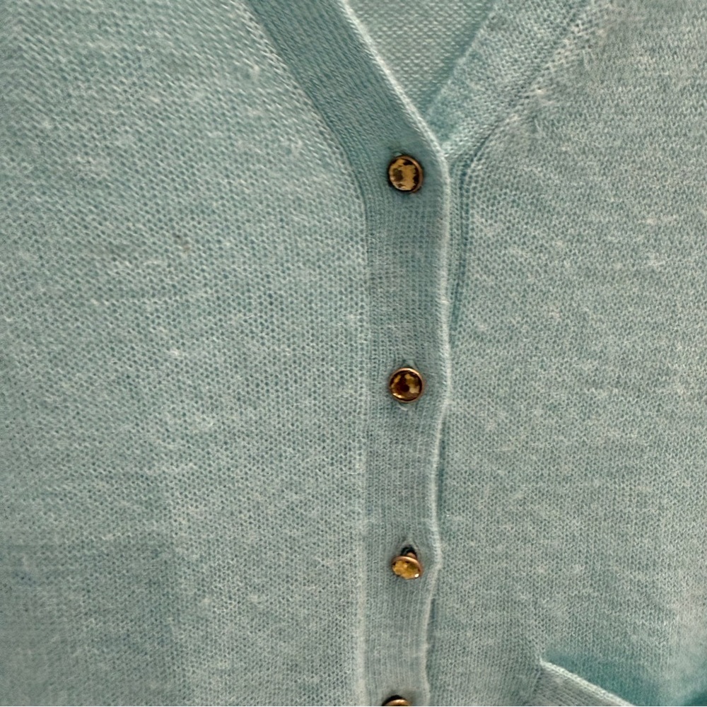 J. Crew Light Blue V-Neck Cardigan - Picture 6 of 7